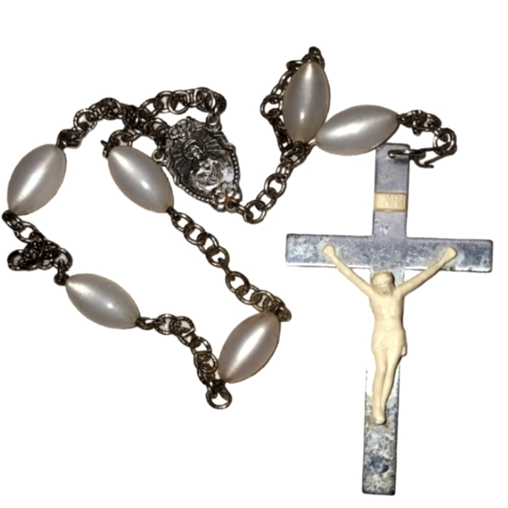 Vintage Faux Pearls Rosary